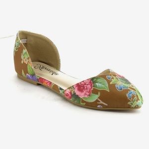 💢 Floral Print D'Orsay Ballet Style